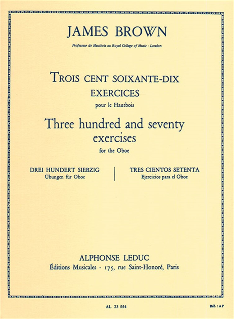 Three Hundred And Seventy Exercices For The Oboe